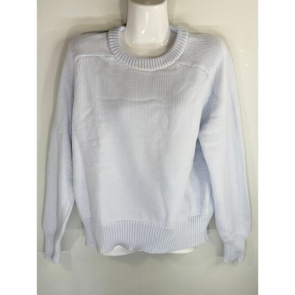 J. Crew Ribbed Cable Knit Crew Neck Sweater Light Blue Women's Small‎ NWT - Picture 1 of 8
